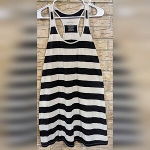 Old Navy black and white striped tank dress